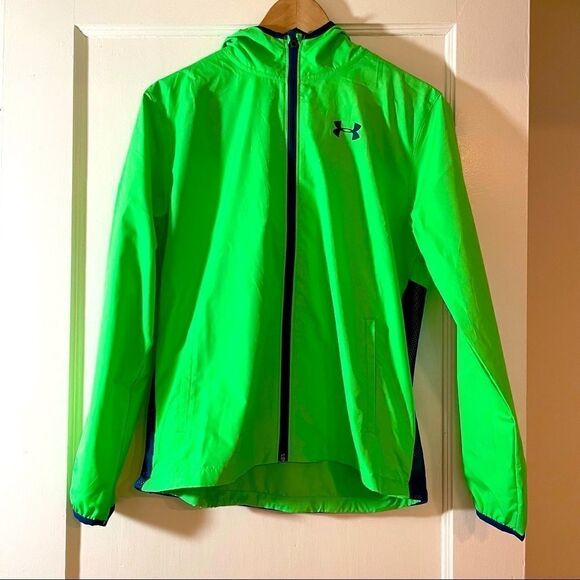Sackpack Full Zip Jacket windbreaker neon green and blue youth large NWOT - Picture 1 of 16